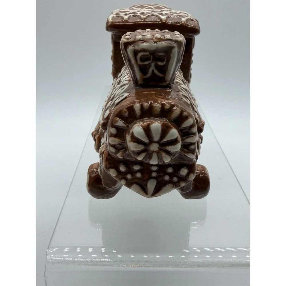 Pottery Barn Retired Gingerbread Stoneware Train Salt & Pepper Shakers Set of 2